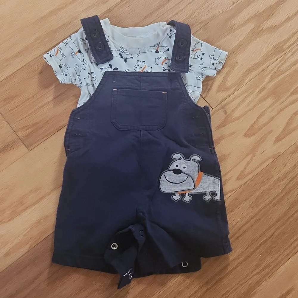Carter's Navy Blue Dog Print Kids Matching Set 9 months